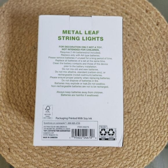 Garden Party Festive Voice Metal Leaf String Lights - Picture 3 of 3